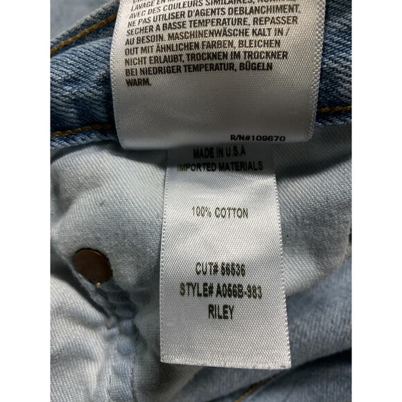 Agolde 'Riley' Blue High Rise Straight Crop Denim Jean Size 26 - Picture 5 of 5